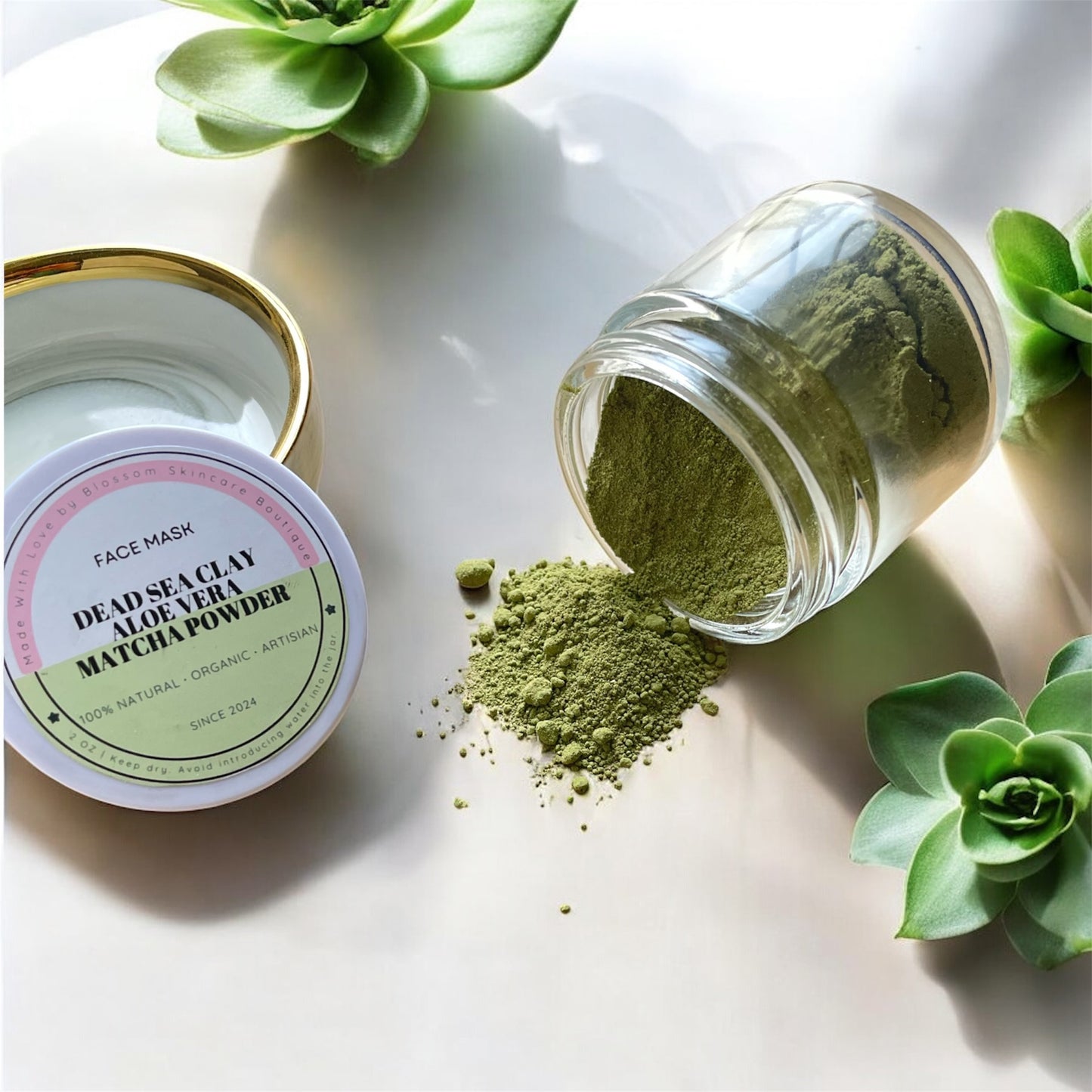 Dead Sea Clay, Aloe Vera and Matcha | Face Mask Powder